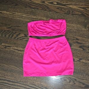 SHEIN Hot Pink Skirt Set